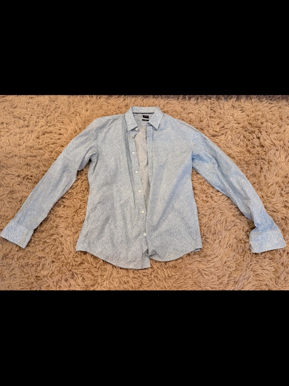 Men’s Hugo Boss Light Blue Printed Button-Up Shirt